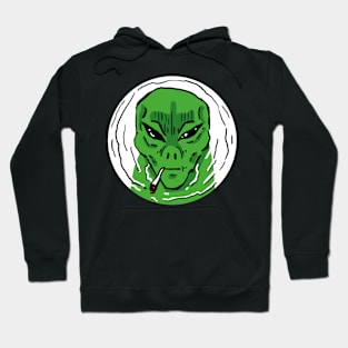 Alien stoner smoking joint Hoodie